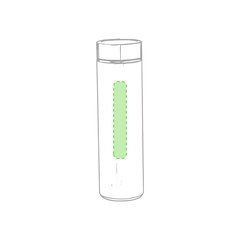 Botella ecológica en acero inoxidable y bambú 500ml | Lateral bidón Centrado | 20 x 120
