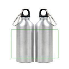 Botella con Mosquetón 500ml Aluminio | Dos caras vertical | 175 x 105