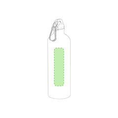 Botella personalizada de aluminio con mosquetón (800ml) | Centrado | 30 x 100