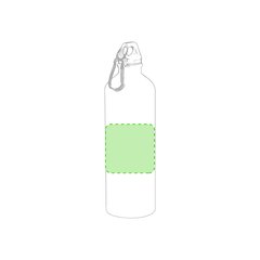 Botella personalizada de aluminio con mosquetón (800ml) | En el frente | 70 x 70