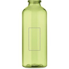 Botella RPET 500ml traslúcida con mosquetón | Frontal | 30 x 60