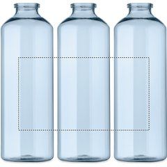 Botella translúcida RPET con mosquetón 750ml | Circunferencia | 180 x 100