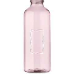 Botella RPET 500ml traslúcida con mosquetón | Frontal | 30 x 60