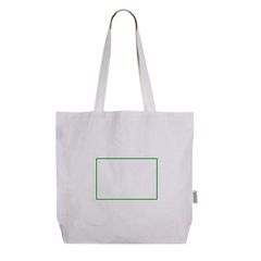 Bolsa de algodón con asas largas y bolsillo interior | Frontal | 200 x 120