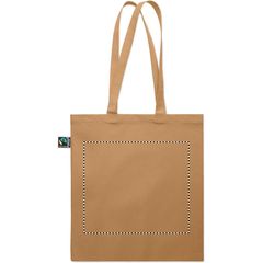 Bolsa de algodón Fairtrade con asas largas 180 gr/m² | Trasero | 300 x 260
