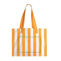 Bolsa a rayas de algodón reciclado | Trasera | 280 x 200