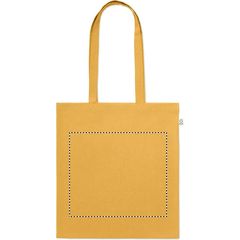 Bolsa de colores de algodón reciclado asas largas | Frontal | 300 x 260