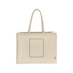 Bolsa de compra de algodón con asas largas y laminado | Frontal | 150 x 200