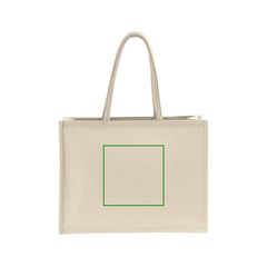 Bolsa de compra de algodón con asas largas y laminado | Trasera | 180 x 180