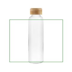 Botella Cristal y Tapón Bambú 500ml | Frontal | 180 x 150