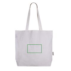 Bolsa de algodón con asas largas y bolsillo interior | Frontal | 150 x 100