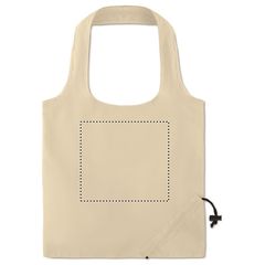 Bolsa algodón de compra plegable 40 x 38 cm beige | Frontal | 200 x 180