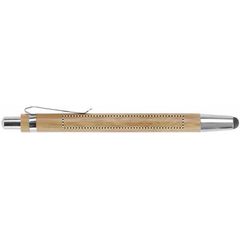 Bolígrafo de bambú ecológico y metal con puntero táctil | Lateral Izquierdo | 70 x 7