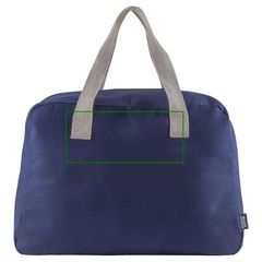 Bolsa de algodón reciclado azul | Frontal | 230 x 100