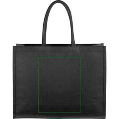Bolsa Juco Negra 290g Laminada Asas Algodón | Frontal | 200 x 260