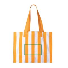 Bolsa a rayas de algodón reciclado | Frontal | 200 x 120