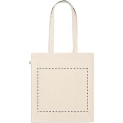 Bolsa de algodón reciclado con asas largas | Trasero | 300 x 260