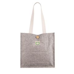 Bolsa de algodón melange con cierre de botón | Etiqueta gr | 30 x 20