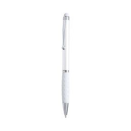 Boligrafo blanco con puntero táctil de color Blanco