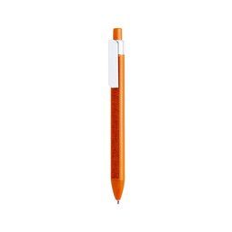 Boligrafo con diseño cuadrangular y suave tira de tela Naranja