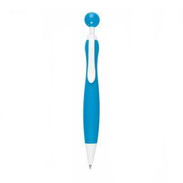 Bolígrafo con pelota combinado en blanco Azul