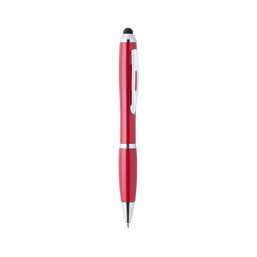Bolígrafo con puntero táctil personalizado giratorio de colores Rojo