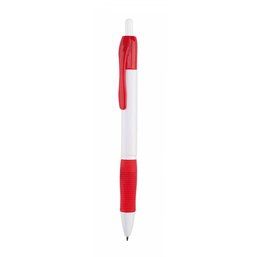 Bolígrafo cuerpo blanco detalles color Rojo