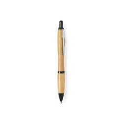 Bolígrafo ecológico de bambú con detalles de colores Negro
