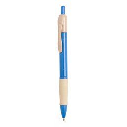 Bolígrafo ecológico de caña de trigo con empuñadura a juego Azul
