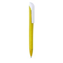 Bolígrafo ecológico de caña de trigo y detalles de colores Amarillo
