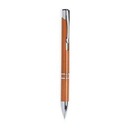 Bolígrafo ecológico de caña de trigo y detalles metálicos Naranja