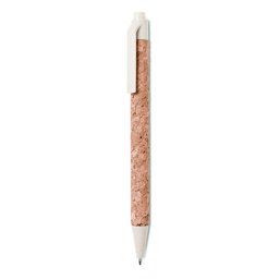 Bolígrafo ecológico de corcho con punta y clip de paja/abs Beige