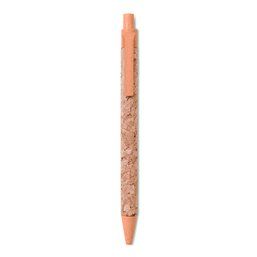 Bolígrafo ecológico de corcho con punta y clip de paja/abs Naranja