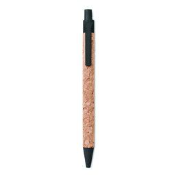 Bolígrafo ecológico de corcho con punta y clip de paja/abs Negro
