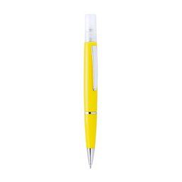 Bolígrafo higiénizante con pulverizador recargable 3 ml. Amarillo