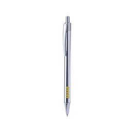 Bolígrafo metálico con acabado cromado y empuñadura de color Amarillo