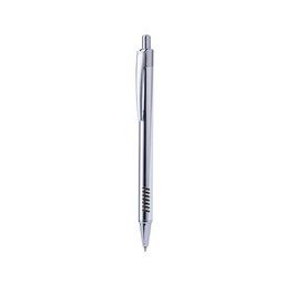 Bolígrafo metálico con acabado cromado y empuñadura de color Negro
