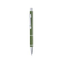 Bolígrafo metálico cromado con empuñadura antideslizante Verde