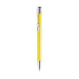 Bolígrafo metálico de colores con mecanismo pulsador Amarillo