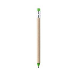 Bolígrafo personalizado en cartón reciclado y diseño lápiz Verde Claro
