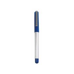 Bolígrafo roller de plástico con clip metálico Azul