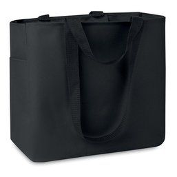 Bolsa de playa de poliéster y bolsillo interior con cremallera 33 x 16,5 x 30 cm Negro