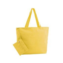 Bolsa de playa personalizada de poliéster con neceser 47 x 34 x 12,5 cm Amarillo