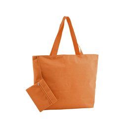 Bolsa de playa personalizada de poliéster con neceser 47 x 34 x 12,5 cm Naranja