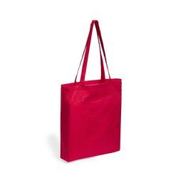 Bolsa feria de algodón 100% con fuelle y 105 g/m² de colores Rojo