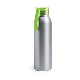 Botella de agua de aluminio con acabado plateado (650 ml) Verde Claro