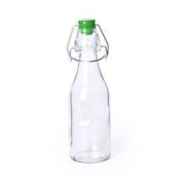Botella de agua personalizada de cristal con diseño vintage (260 ml) Verde