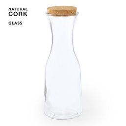 Botella ecológica personalizada de cristal con corcho (1 L)