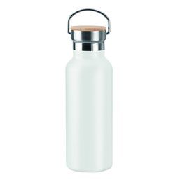 Botella térmica personalizada de acero inox. y pared doble (500 ml) Blanco