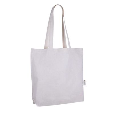 Bolsa de algodón con asas largas y bolsillo interior Natural